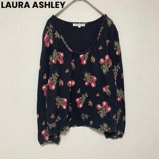 1303 LAURA ASHLEY/コットン花柄プルオーバー/トップス