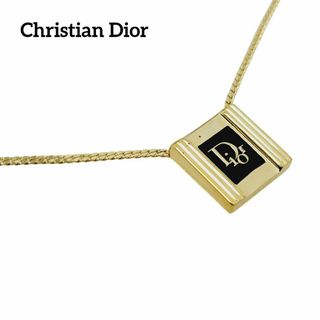 クリスチャンディオール(Christian Dior)のChristian Dior ネックレス トロッター スクエア ゴールドブラック(ネックレス)