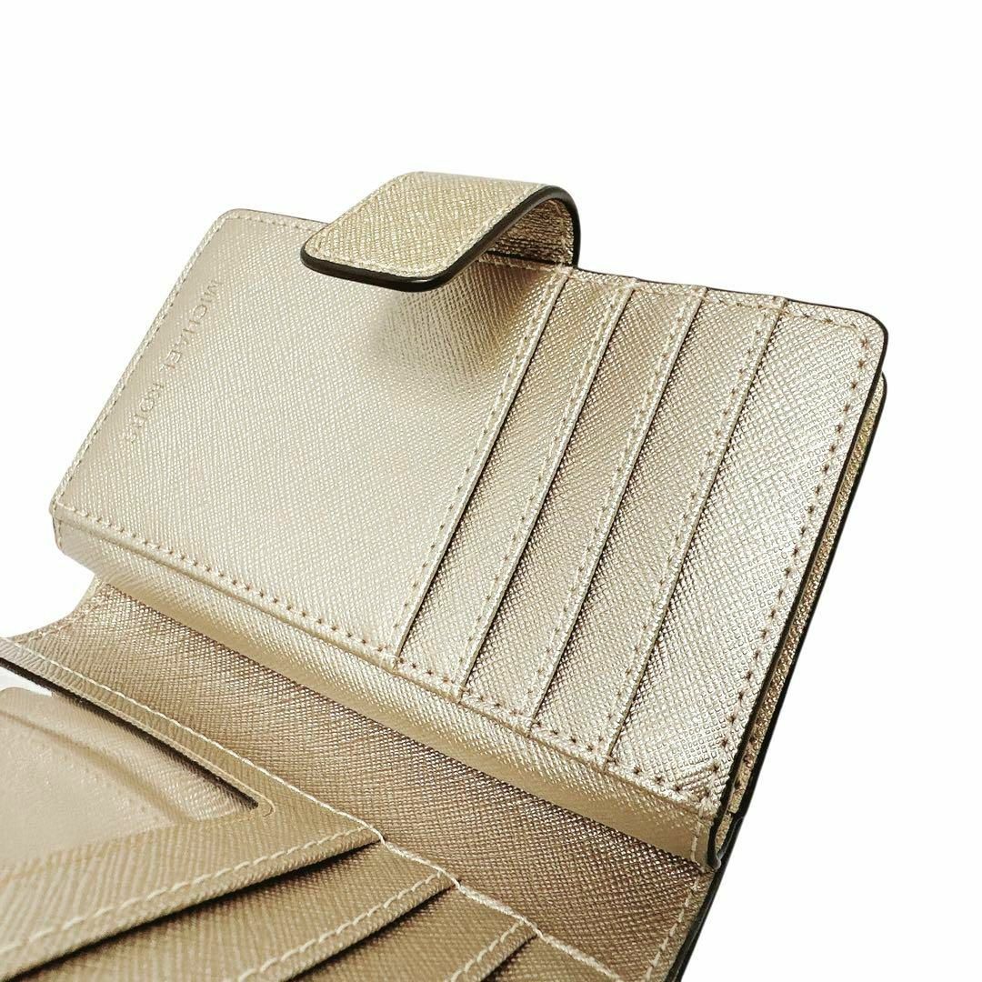 (新品未使用品)大人気、マイケルコース、折財布、オールレザー、人気色、金ロゴ MICHAEL KORS - 極美品✨マイケルコース 折り財布 レザー 金ロゴ