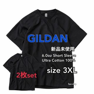 【ギルダン】新品未使用 無地 6oz 半袖Tシャツ 黒 2枚セット 3XLサイズ