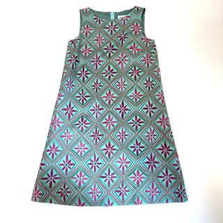 ホコモモラ(Jocomomola)の【美品】Jocomomola フラワーデザイン モチーフワンピース 日本製(ひざ丈ワンピース)