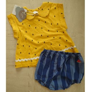 半袖Tシャツ ベビー服 上下セット カットソー スイカ セットアップ フタフタ