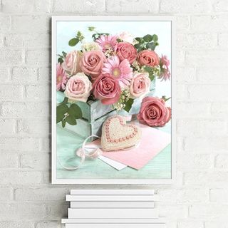 【特価商品】JISHSHAY 5d ダイヤモンドアート モザイクアート 花 ダイ(その他)