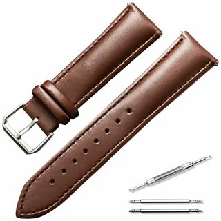 anddat 腕時計 交換用ベルト レザー製 本革 無地 バンド 18mm 19(その他)