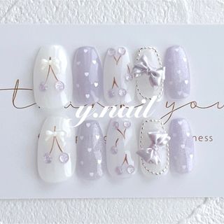 ネイルチップ　さくらんぼ(つけ爪/ネイルチップ)