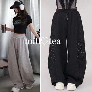 新品タグ付き ダーリッチ シャイニーバレルスウェットパンツ ブラック フリー