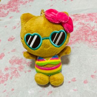 【新品未使用】　日焼けキティ ボールチェーンマスコット ぬいぐるみ サングラス