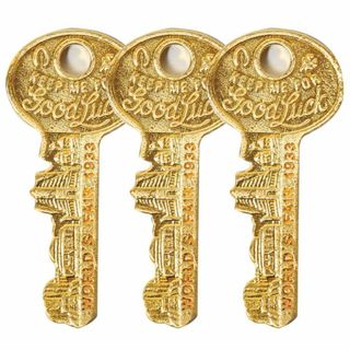 シカゴ万博 ３個 ダミーキー キーホルダー 鍵 ゴールド 真鍮 ◎