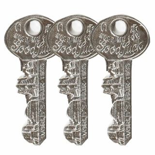シカゴ万博 ３個 ダミーキー キーホルダー 鍵 シルバー 白銅 ◎