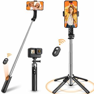 自撮り棒 【業界超ミニ·四脚安定モデル】 スマホスタンド 安定性アップ じどり棒