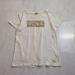 ROXY ロキシー　ロゴ入り Tシャツ　Ｌ　ホワイト　半袖　サーフ カジュアル(Tシャツ(半袖/袖なし))