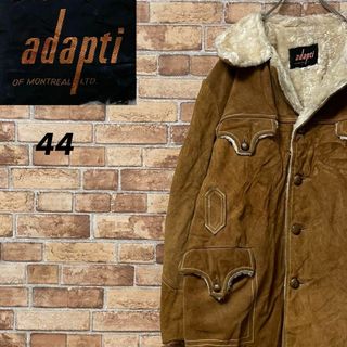 adapti ヴィンテージ　裏ボア　スウェードジャケット　レザー　ブラウン　44(その他)