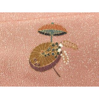 平和屋着物■上質な小紋　折り鶴　番傘　金彩　鬼しぼ縮緬　正絹　逸品　CAAU8195fb(着物)