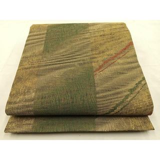 平和屋着物◎六通柄袋帯　抽象文様　金糸　正絹　逸品　未使用　BAAS6537hj(帯)