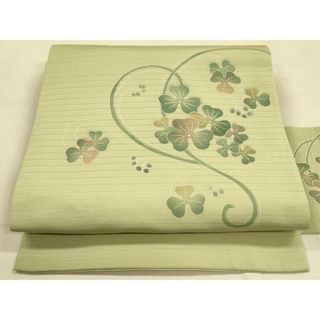平和屋着物＊夏物　八寸名古屋帯　草葉文　銀彩　DAAU4348cm(帯)