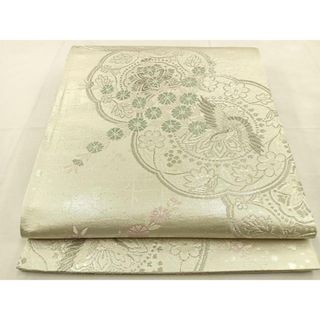 平和屋着物◎六通柄袋帯　花鳥文　プラチナ箔　正絹　逸品　未使用　BAAS6499hj(帯)