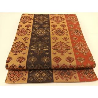 平和屋着物◎両面　全通柄袋帯　壁画文様　正絹　逸品　未使用　BAAT8269yc(帯)