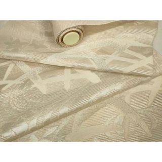 平和屋着物▼夏物　名古屋帯　帯反物　流水桔梗文　銀糸　逸品　未使用　DAAS6924zzz