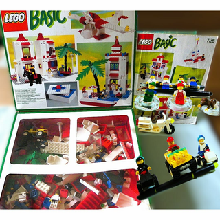 レゴ(Lego)のレゴ ベーシック725(1990年発売)組立説明書＆専用箱＋ミニフィグ等14点付(積み木/ブロック)