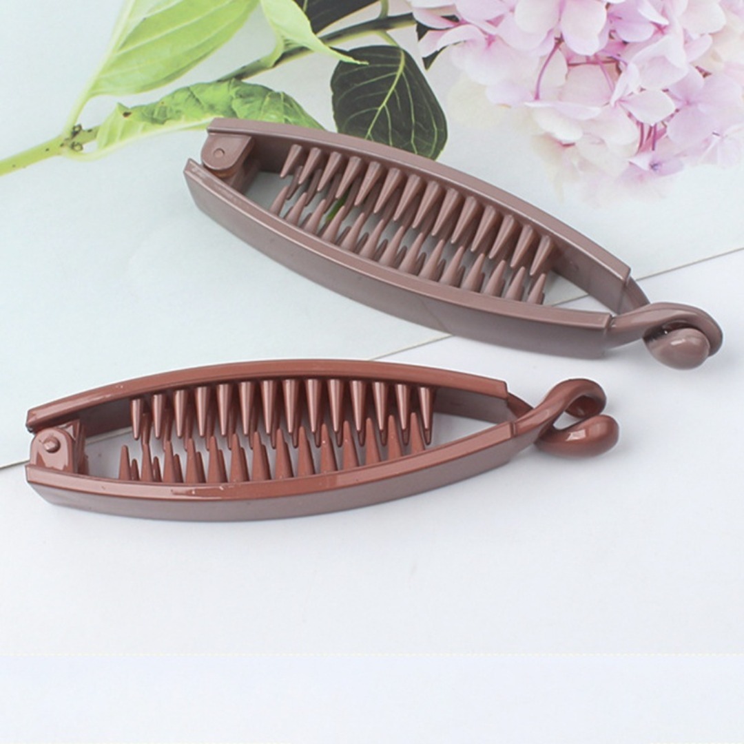 ナカノヤ バナナクリップ 1個 NKBV42CG レディースのヘアアクセサリー(バレッタ/ヘアクリップ)の商品写真