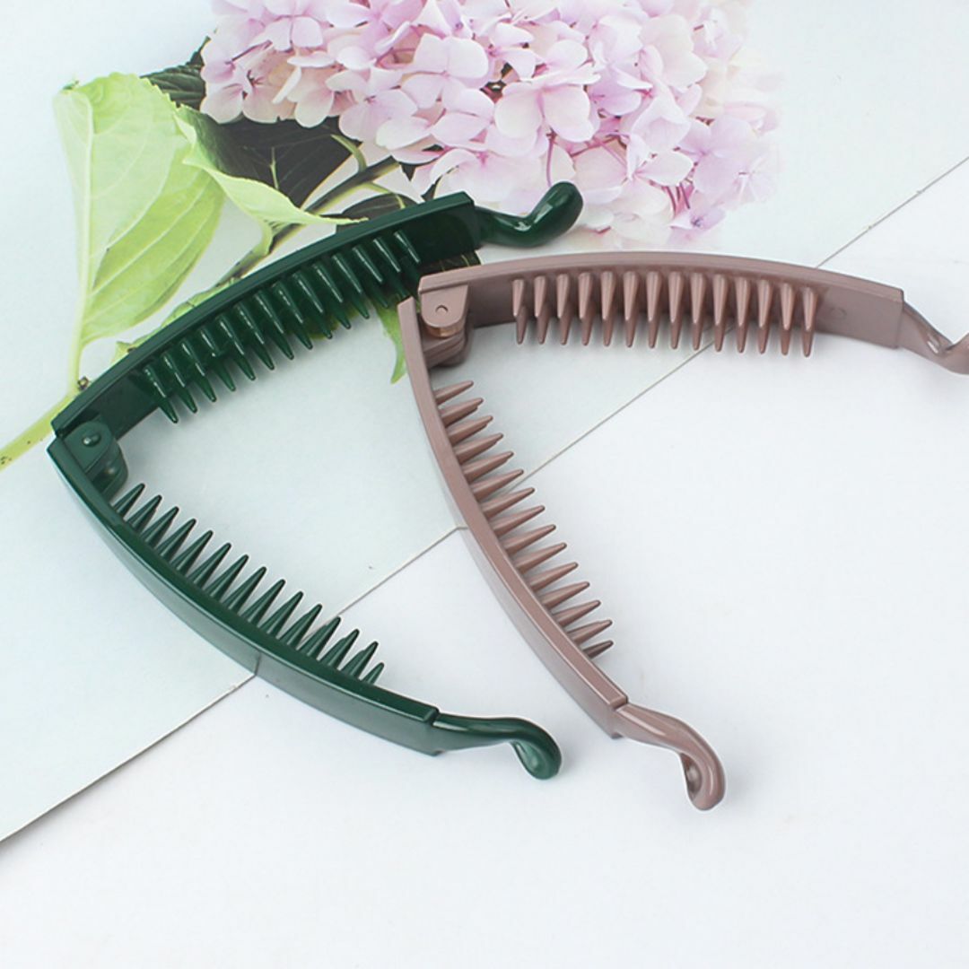 ナカノヤ バナナクリップ 1個 NKBV42RD レディースのヘアアクセサリー(バレッタ/ヘアクリップ)の商品写真