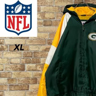 NFL　中綿　ナイロンジャケット　チーム刺繍　グリーン　ビッグシルエット　XL