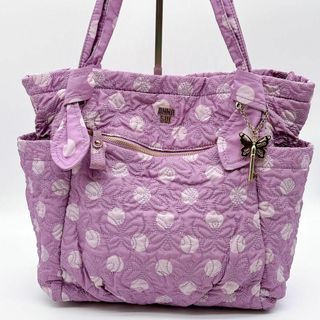 希少色✨美品✨アナスイ キルティングトートバッグ バタフライ ドット柄 紫色(トートバッグ)