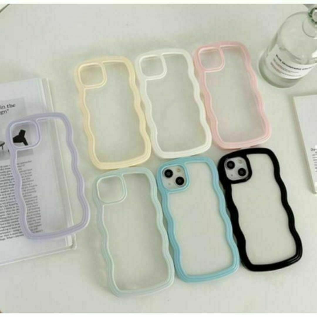 iPhone14ProMaxケース　うねうね　ベビーブルー　水色　くねくね　韓国 スマホ/家電/カメラのスマホアクセサリー(iPhoneケース)の商品写真
