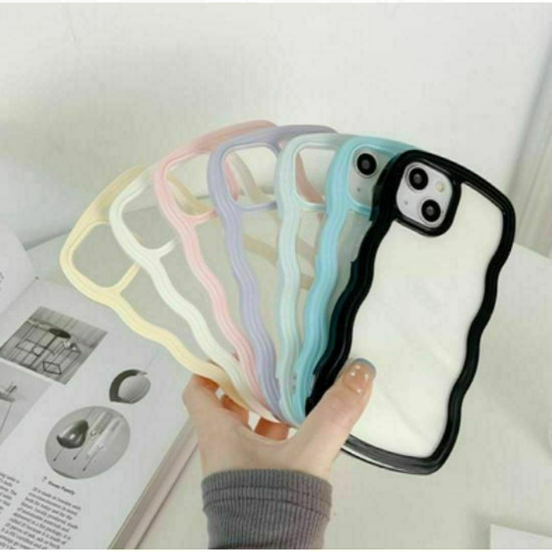 iPhone14ProMaxケース　うねうね　ベビーブルー　水色　くねくね　韓国 スマホ/家電/カメラのスマホアクセサリー(iPhoneケース)の商品写真