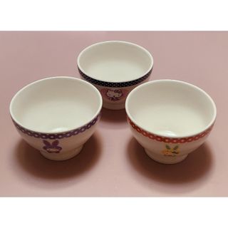 ハローキティ　スープカップ2個とカフェオレボウル1個の3点セット　中古品