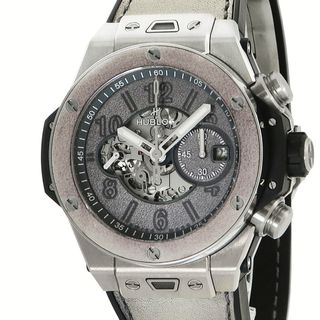 ウブロ(HUBLOT)のウブロ ビッグバン ウニコ  ベルルッティ アルミニオ クロノ 421.NX.0500.VR.BER21 グレー 限定 自動巻き メンズ 腕時計(腕時計(アナログ))