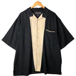 古着 90年代 ナットナスト Nat Nast 半袖 ツートン オープンカラー シルクシャツ メンズXL相当 ボックスシャツ ヴィンテージ /eaa570953(シャツ)