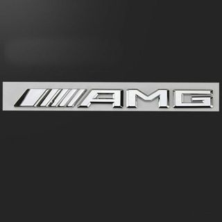 AMG メルセデスベンツ用 エンブレム ステッカー 3D立体 シルバー2(ステッカー)