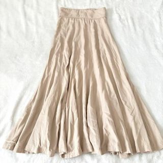 クラネ(CLANE)のCLANE クラネ　ウエストパイピングマーメイドスカート　ベージュ　ロング　麻(ロングスカート)