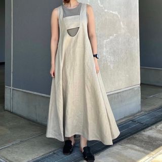 ドレスレイブ(DRESSLAVE)のsafilin linen jumper skirt dress(ロングワンピース/マキシワンピース)