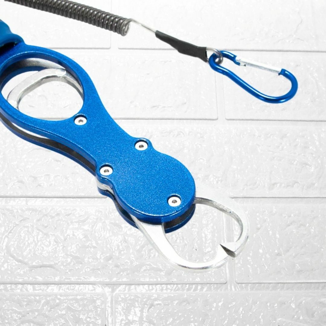 フィッシュグリップ ワイヤー入りセーフティーコード付 釣具アイテム魚掴み　ブルー スポーツ/アウトドアのフィッシング(その他)の商品写真