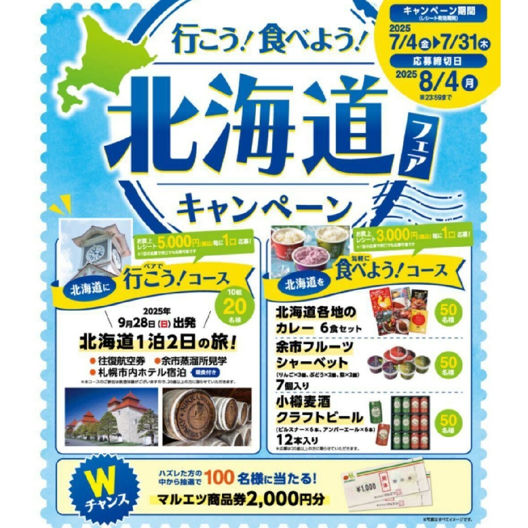 高額短期レシート懸賞応募☆北海道旅行ペア1泊2日　往復航空券＆ホテル付他当たる その他のその他(その他)の商品写真