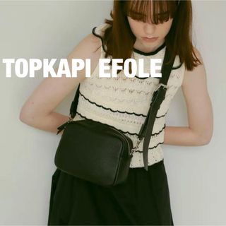 トプカピエフォル(TOPKAPI EFOLE)のTOPKAPI EFOLE フェイクレザーワイドベルトジップショルダーバッグ 黒(ショルダーバッグ)