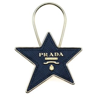 プラダ(PRADA)のPRADA プラダ サフィアーノ キーリング 黒×ゴールド GP スターモチーフ 1PP049(その他)