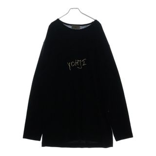 ヨウジヤマモト(Yohji Yamamoto)のYohji Yamamoto POUR HOMME ヨウジヤマモト プールオム 17AW ウール天竺 ロゴ刺繍 ニットカットソー 長袖Tシャツ ブラック HK-T44-174(Tシャツ/カットソー(七分/長袖))