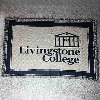 【90sオールド】Livingstone College ラグ　タペストリー