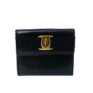 サルヴァトーレフェラガモ(Salvatore Ferragamo)のFERRAGAMO/SalvatoreFerragamo(サルバトーレフェラガモ) Wホック財布 ヴァラ 224068 黒 パスケース付き レザー(財布)