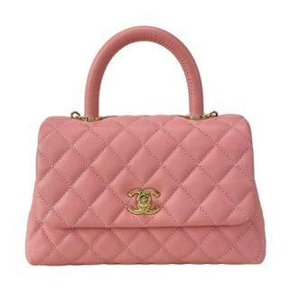 シャネル(CHANEL)のCHANEL(シャネル) ハンドバッグ美品  スモール トップハンドル フラップ バッグ/ココハンドルXS/マトラッセ A92990 ピンク ゴールド金具(ハンドバッグ)
