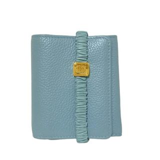 ミュウミュウ(MIU MIU)のmiumiu(ミュウミュウ) 3つ折り財布 - 5MH051 ライトブルー レザー(財布)