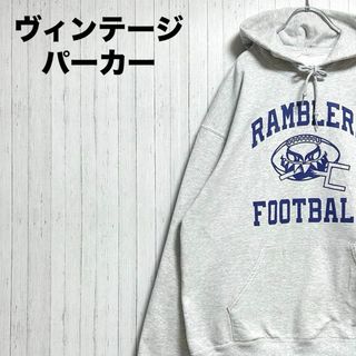 ヴィンテージ　パーカー　スウェット　ビッグプリント　グレー　ビッグシルエット
