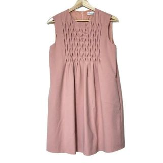 レッドヴァレンティノ(RED VALENTINO)のRED VALENTINO(レッドバレンチノ) ワンピース サイズ40 M レディース - ピンク クルーネック/ノースリーブ/ひざ丈/ギャザー(その他)