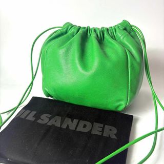 ジルサンダー(JIL SANDER)のジルサンダー　ドローストリングバッグ　グリーン　レザー　ショルダーバッグ　巾着(ショルダーバッグ)