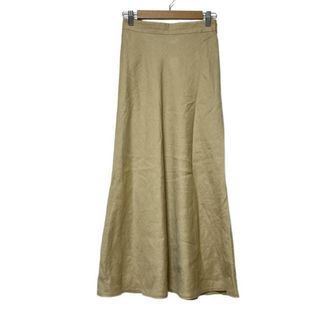 ユナイテッドアローズ(UNITED ARROWS)のUNITED ARROWS(ユナイテッドアローズ) ロングスカート サイズ38 M レディース - ベージュ 麻(ロングスカート)