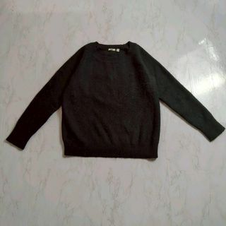 ユニクロ(UNIQLO)の【完売品】 ユニクロ ウール モヘア ブレンド 長袖 セーター M 黒(ニット/セーター)