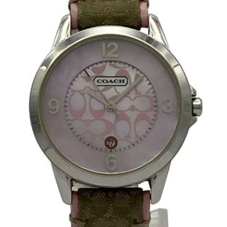 コーチ(COACH)のCOACH(コーチ) 腕時計 - CA.13.7.14.0431 レディース ミニシグネチャー柄 ピンクシェル(腕時計)